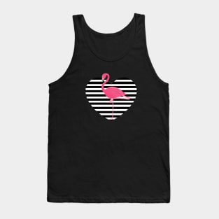 Flamingo on heart Tank Top